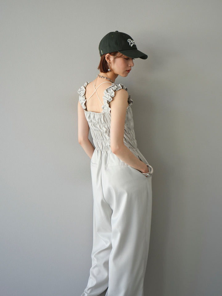 [予約]ヘザーエステルシャーリングサロペット/アイボリー