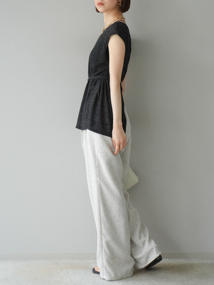 [予約]ミックスツイードタックパンツ/アイボリー