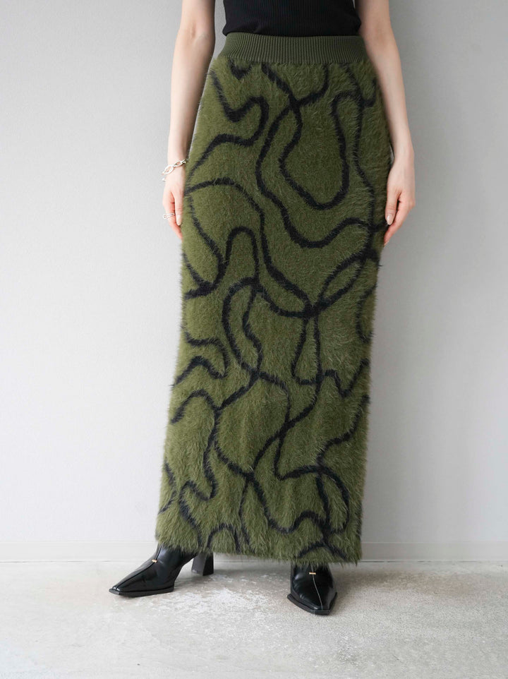 [預訂] Line 毛絨針織裙/卡其色