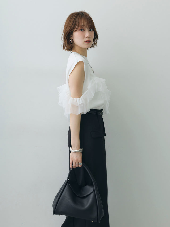 [SET]マルチwayフリルフレンチTEE+選べるアクセセット(2set)