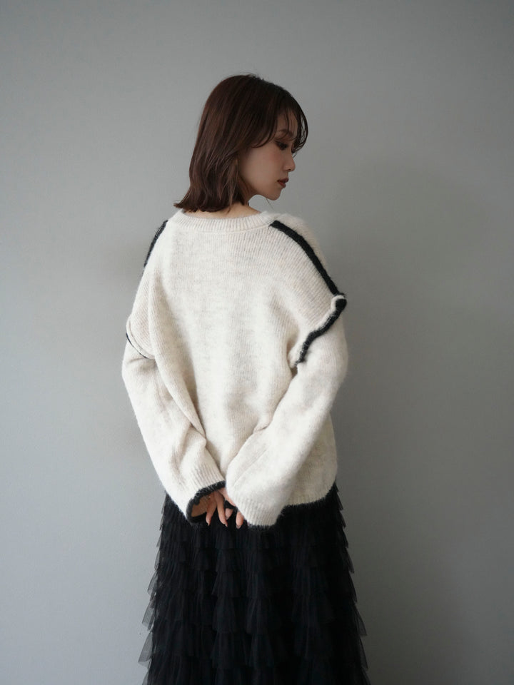 【套裝】雙色疊層針織套頭衫+自選配件套裝（2套）