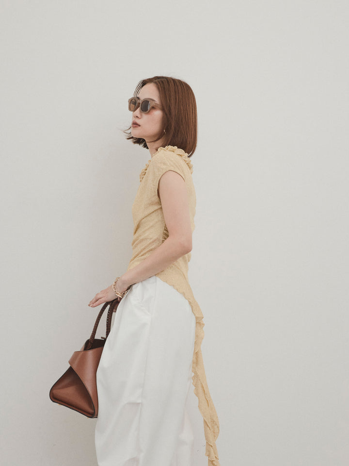 [預購] Design Loop 側邊褶褲/白色