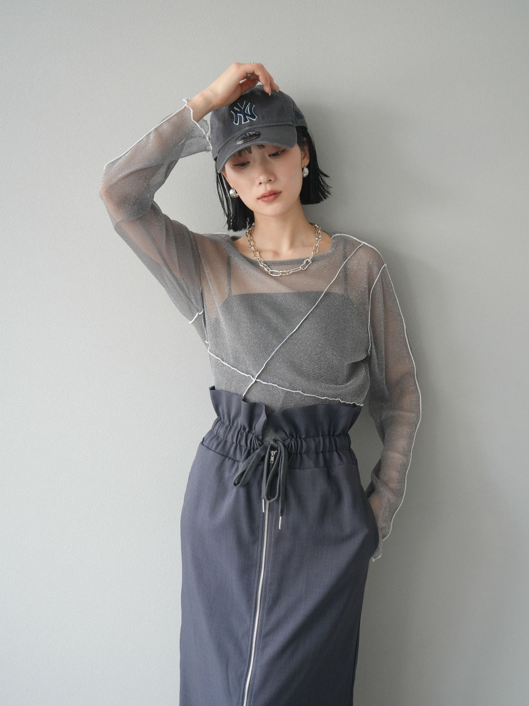 [SET]ラメシアーバイカラーメロープルオーバー+ラメシアーバイカラーメロープルオーバー(2set)