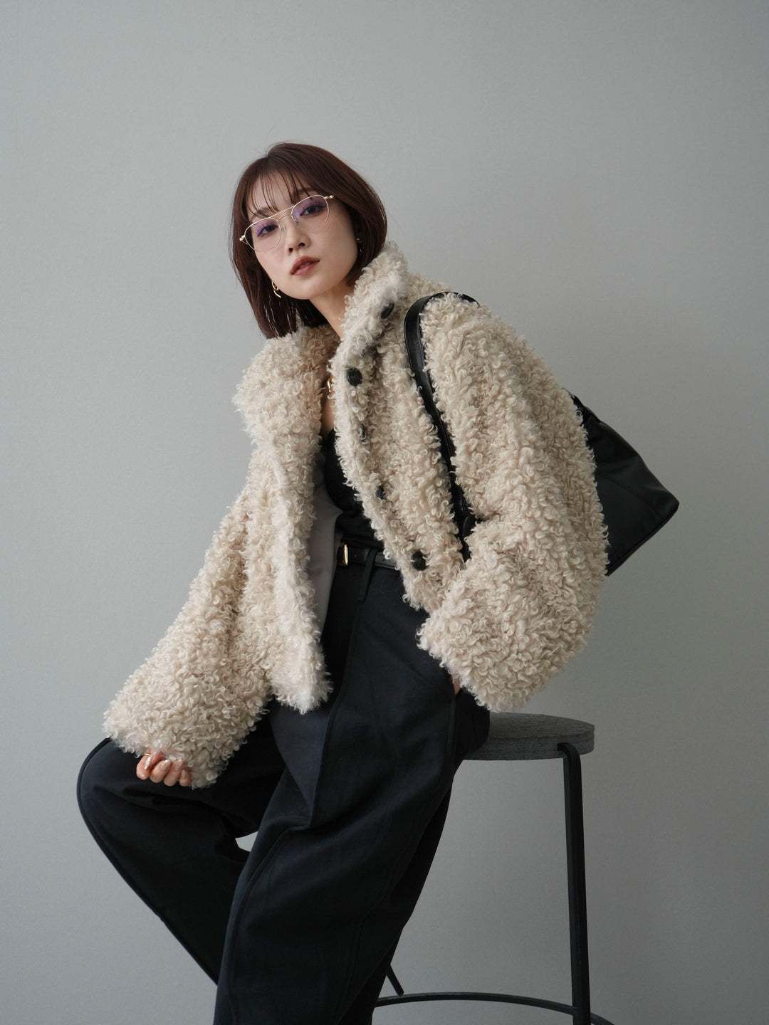 [予約]プードルファーミドルスタンドブルゾン/ivory