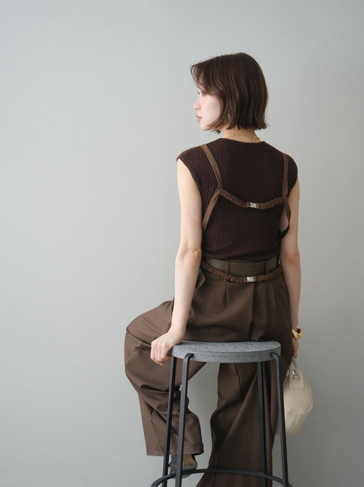 [予約]スエードバックオープンキャミソール/brown