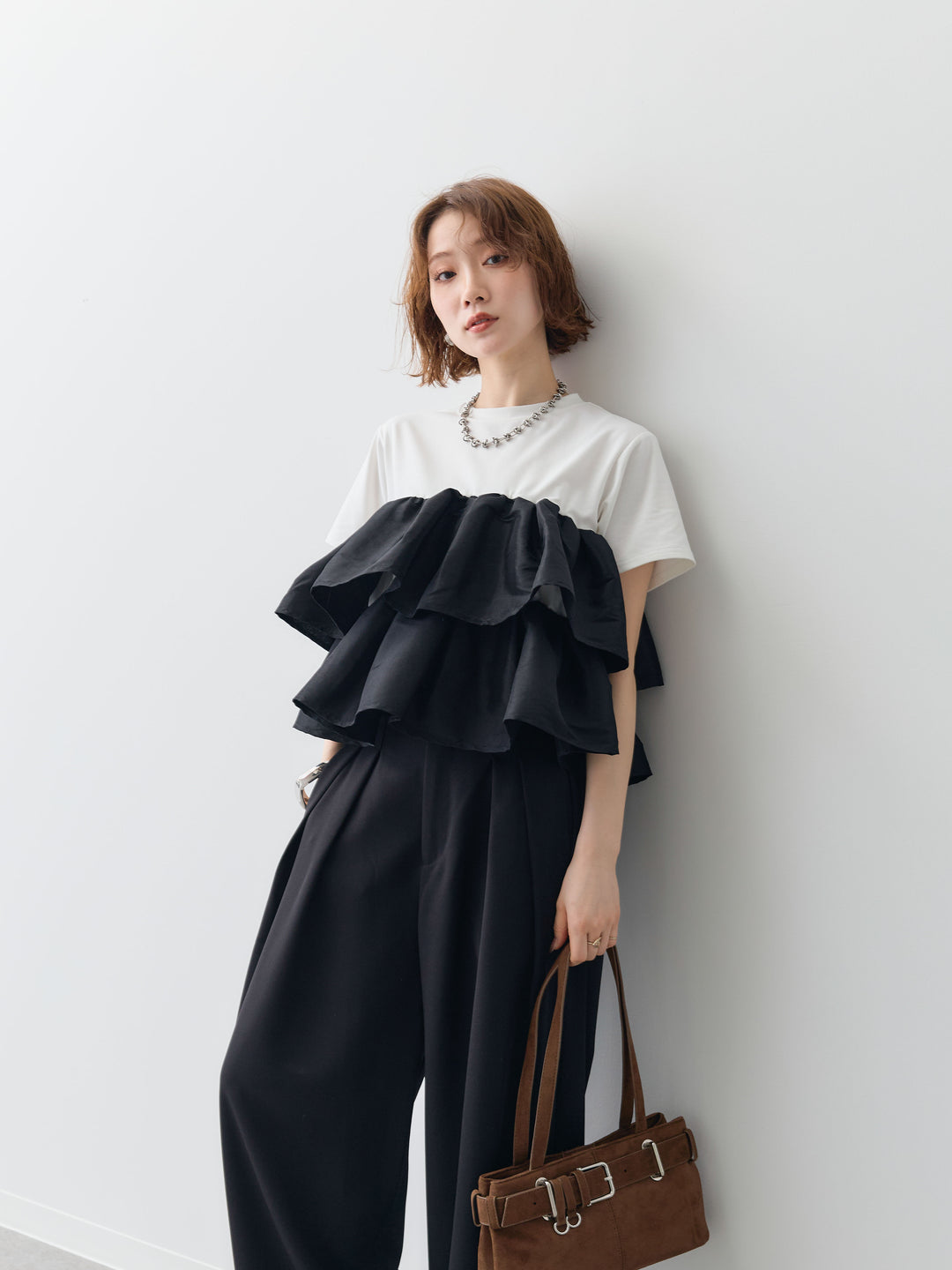 [SET]フリルティアードTEE+選べるアクセセット(2set)