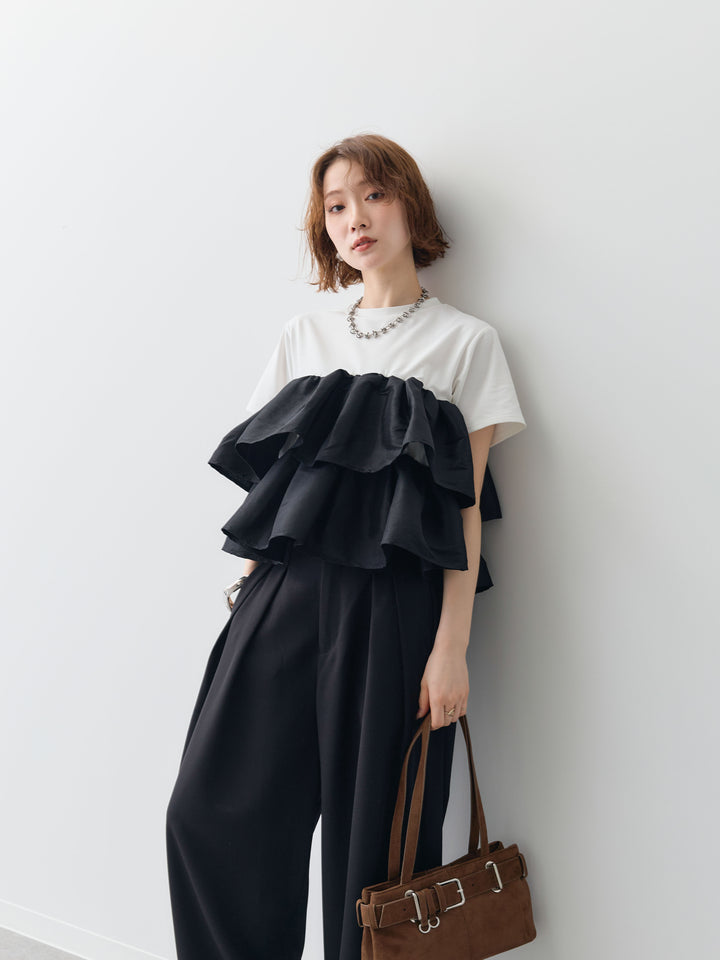 [SET]フリルティアードTEE+選べるアクセセット(2set)