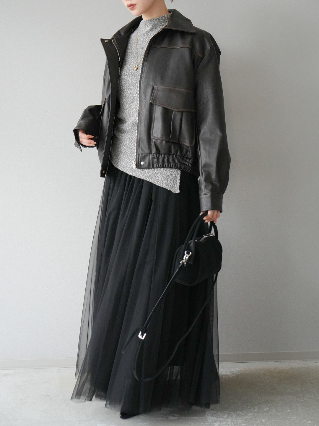 [予約]チュールボリュームスカート/ブラック