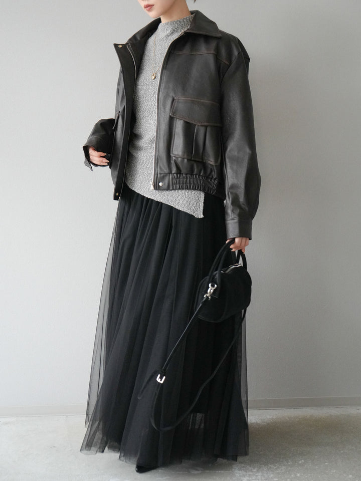 [予約]チュールボリュームスカート/ブラック