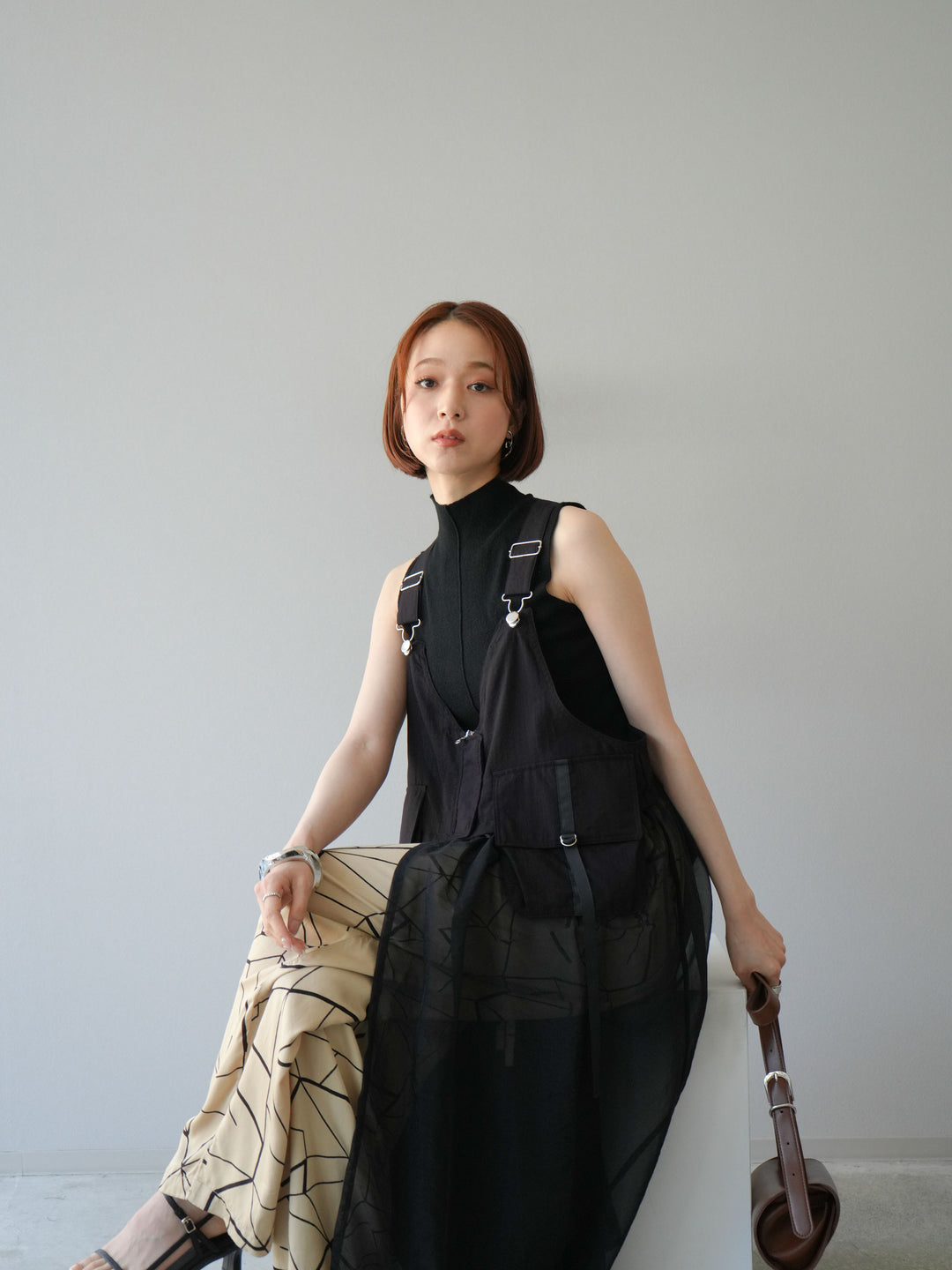 [予約]タクティカルベストオーガンザワンピース/ブラック