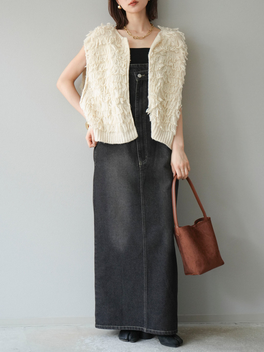 [予約]ループデザインベスト/アイボリー