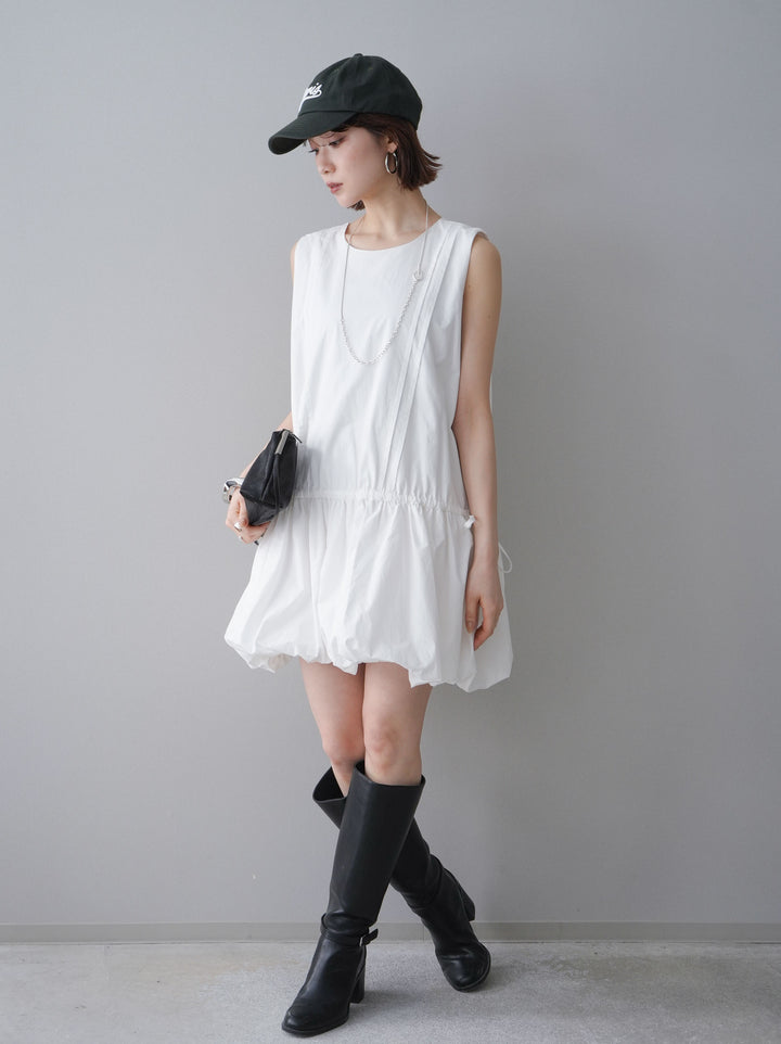 [予約]ノースリバルーンミニワンピース/white