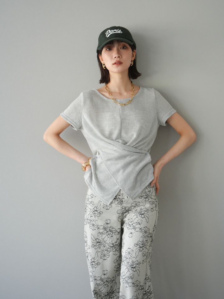 [預購] Cache-Coeur 薄紗針織套頭衫/灰色