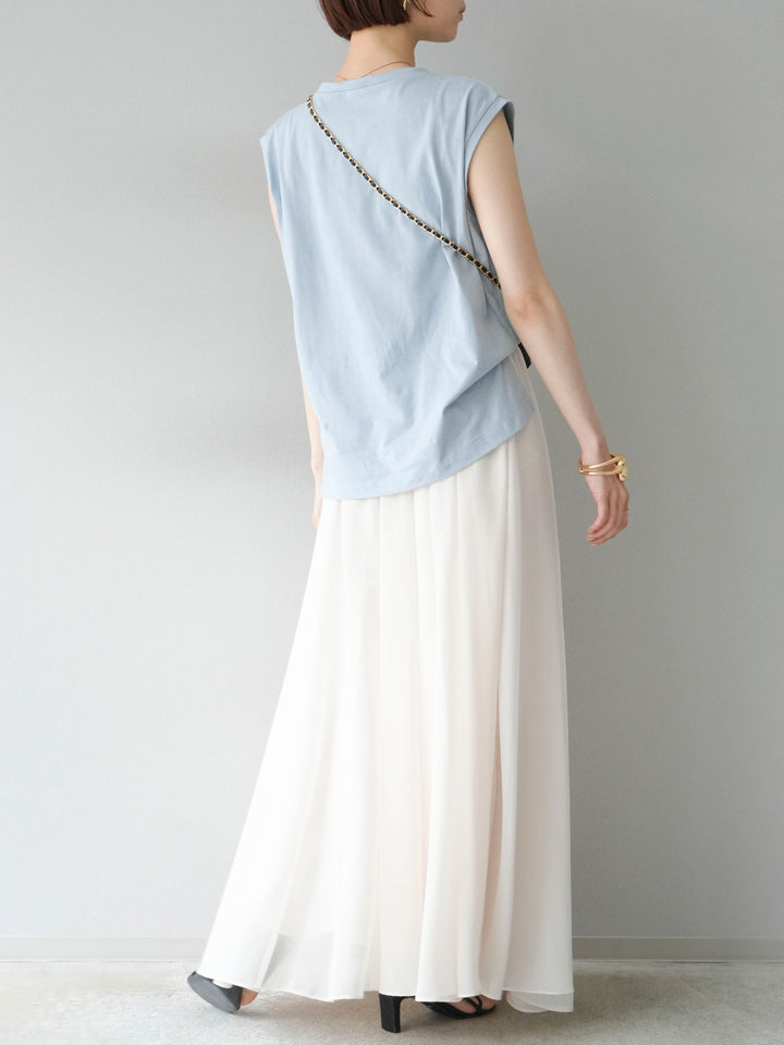 [予約]シフォンフレアスカート/アイボリー