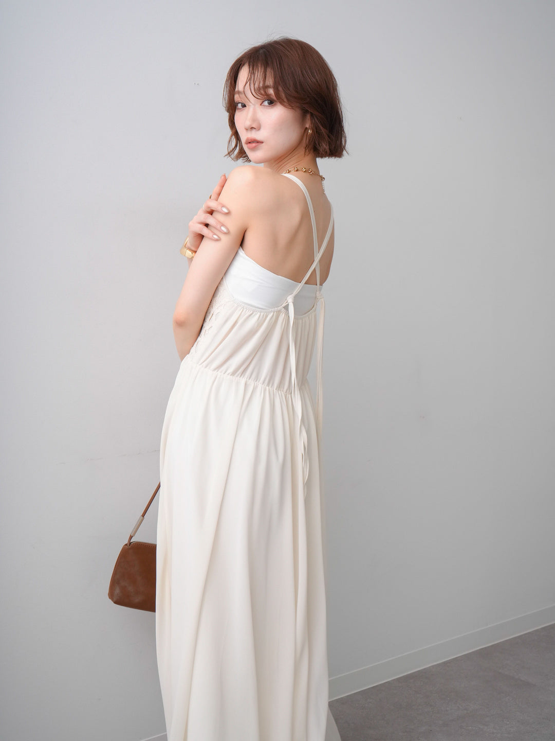 [SET]クロシェシフォンキャミワンピース+選べるアクセセット(2set)