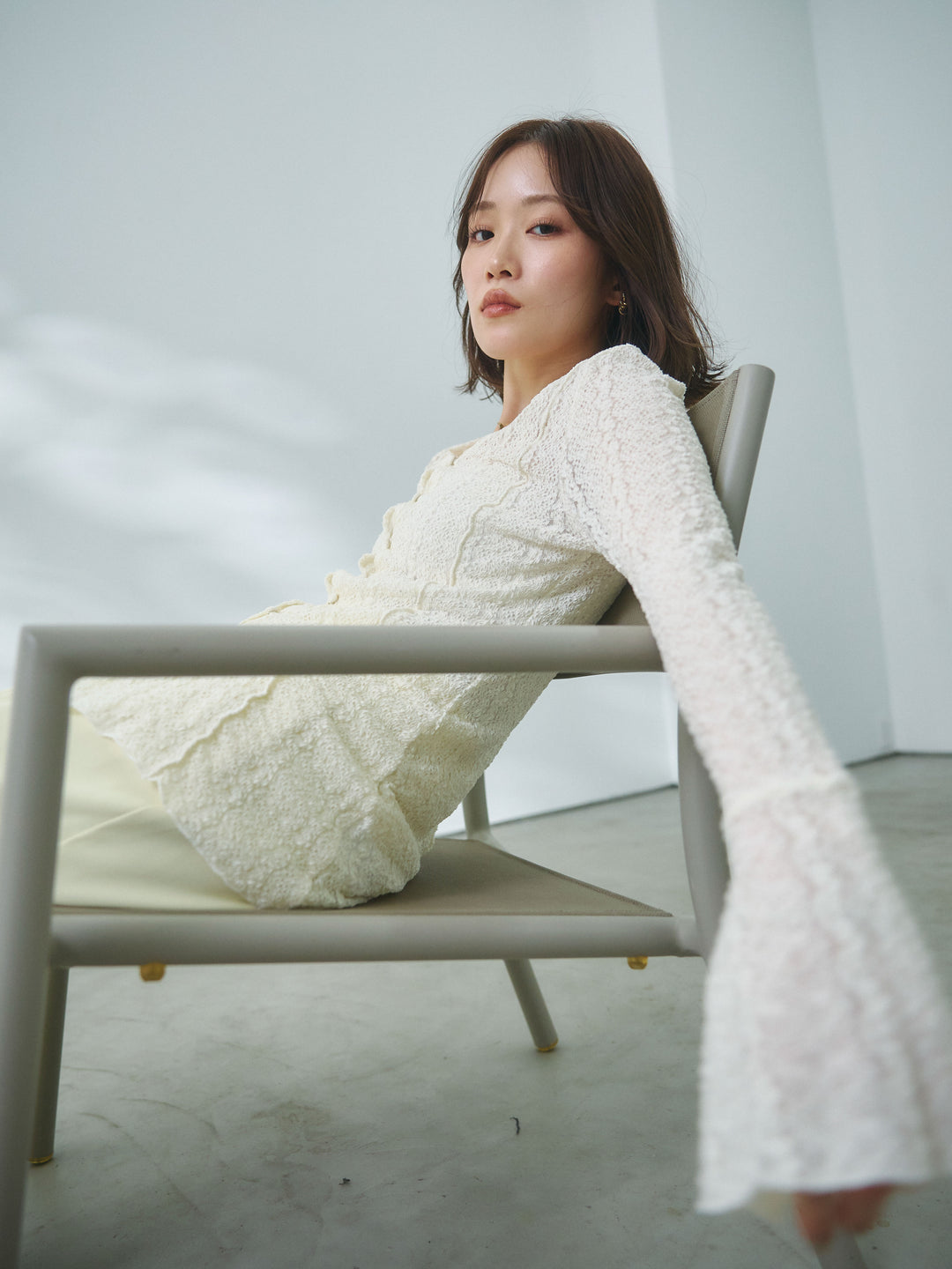 【Allure】[SET]ストレッチレースカーディガン+ストレッチレースカーディガン(2set)