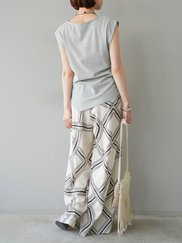 [訂位] 麻繩休閒褲/象牙白