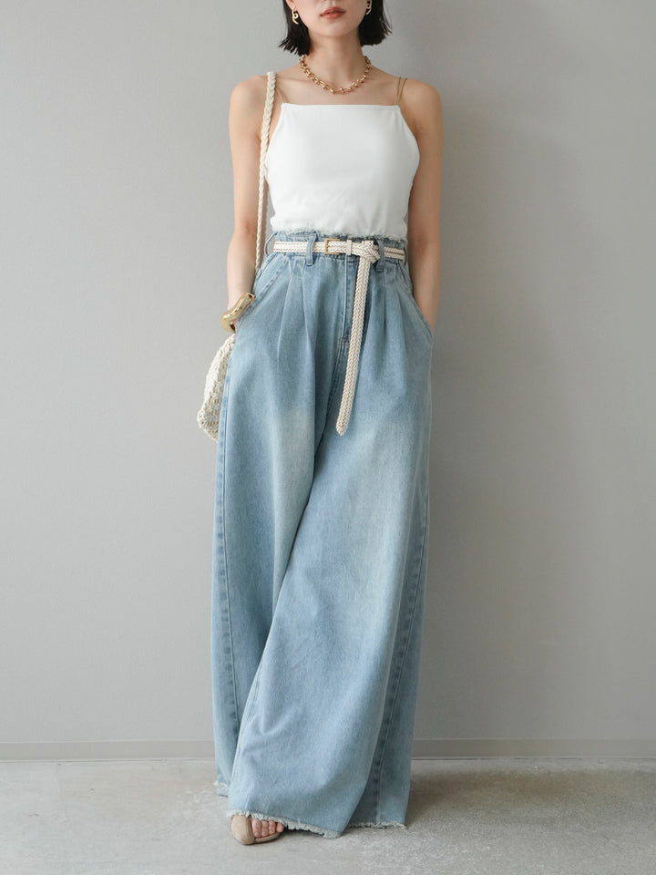 [予約]バイカラーストラップカップ付キャミソール/オフ