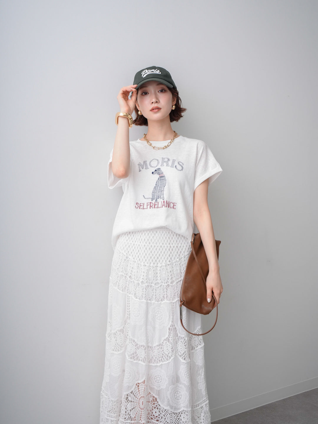 [予約]ドッグエンブロイダリーTEE/white