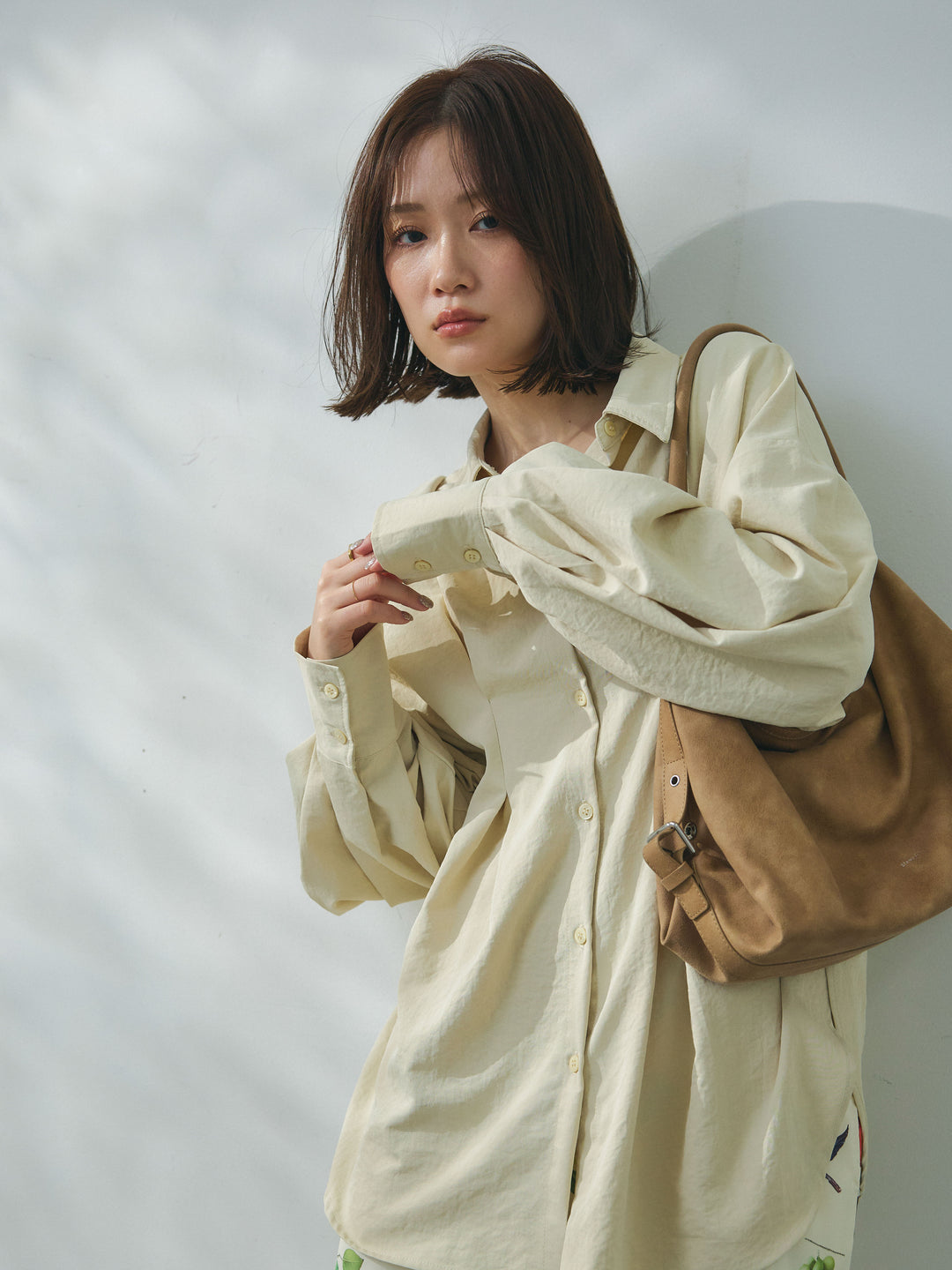 【魅力】【套裝】合成纖維束腰襯衫 + 合成纖維束腰襯衫（2 件套）