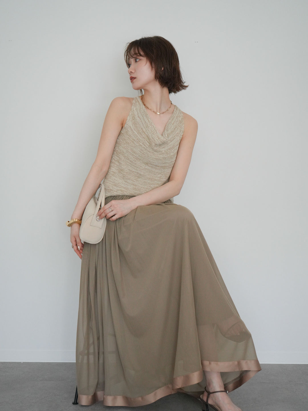 [予約]メランジニットアメスリトップス/beige