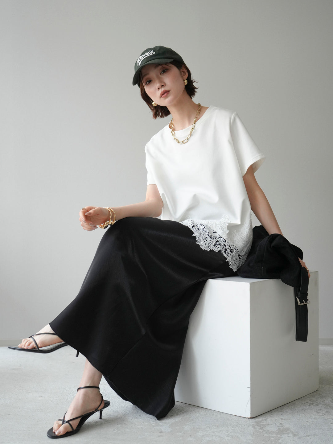 [予約]レースコンビボックスTEE/white