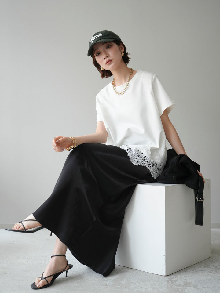 [予約]レースコンビボックスTEE/white