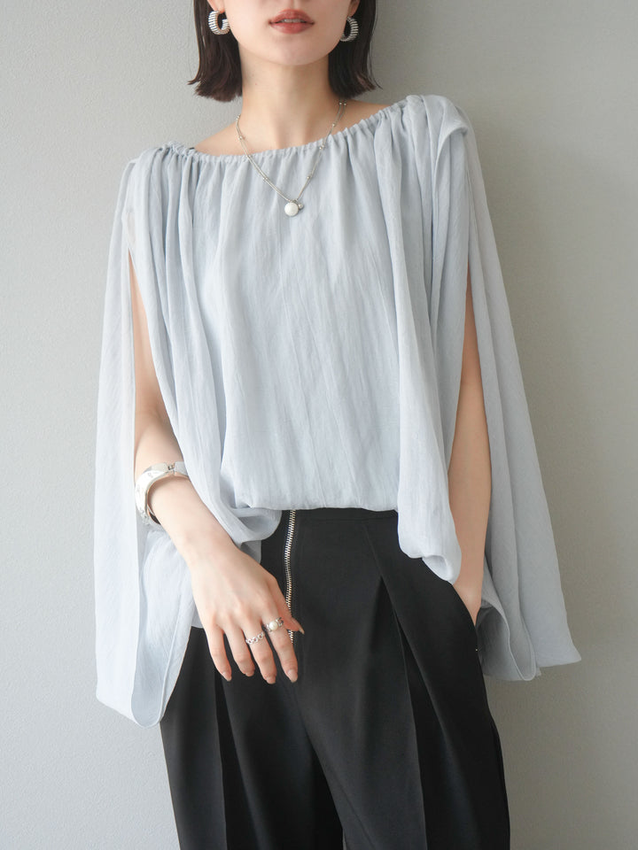 [予約]ラメシアーバルーントップス/ブルー