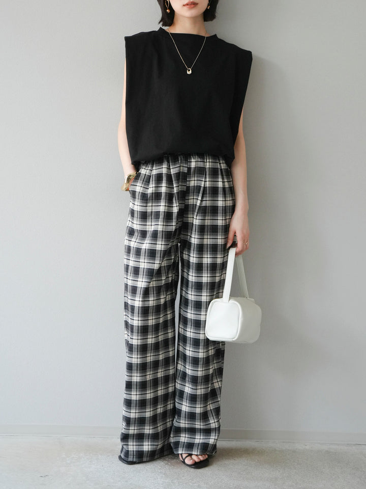 [予約]ショルダータックフレンチスリーブプルオーバー/ブラック