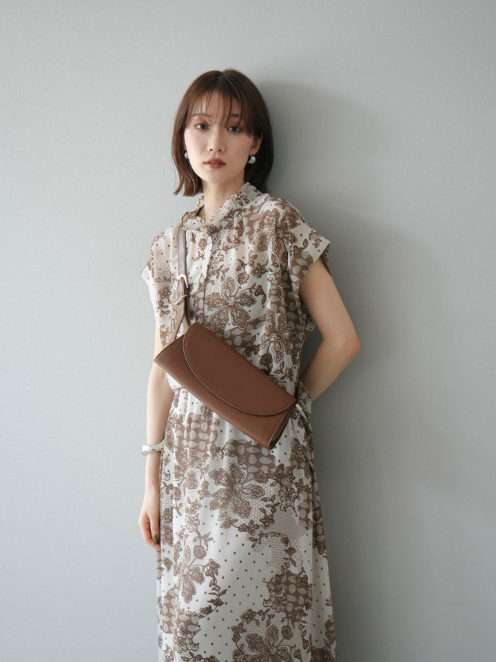 [SET] 花朵圖案法式袖襯衫 + 花朵圖案喇叭裙 (2 套)