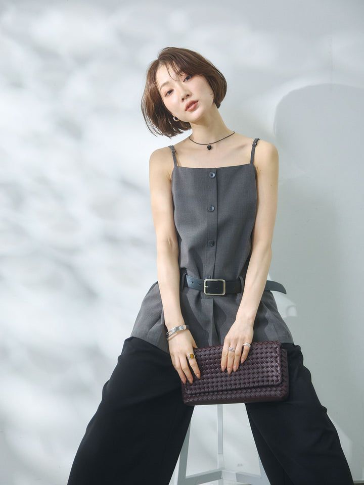 【Allure】[SET]ベルト付テーラードキャミソール+ベルト付テーラードキャミソール(2set)