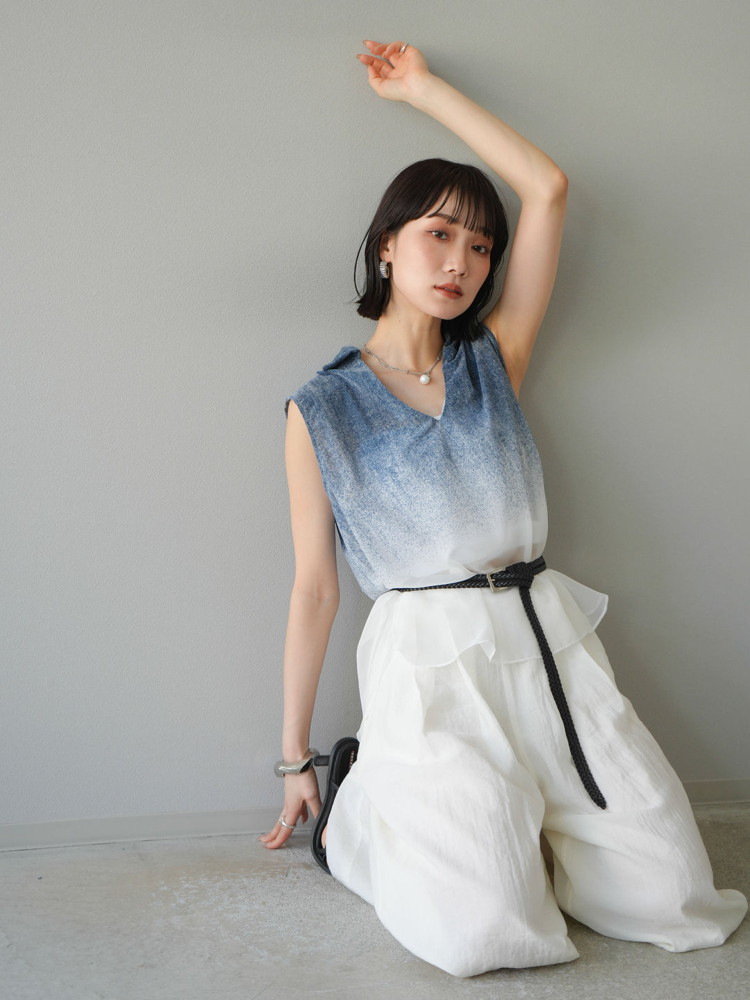 【預購】染色漸層船長襯衫/藍色