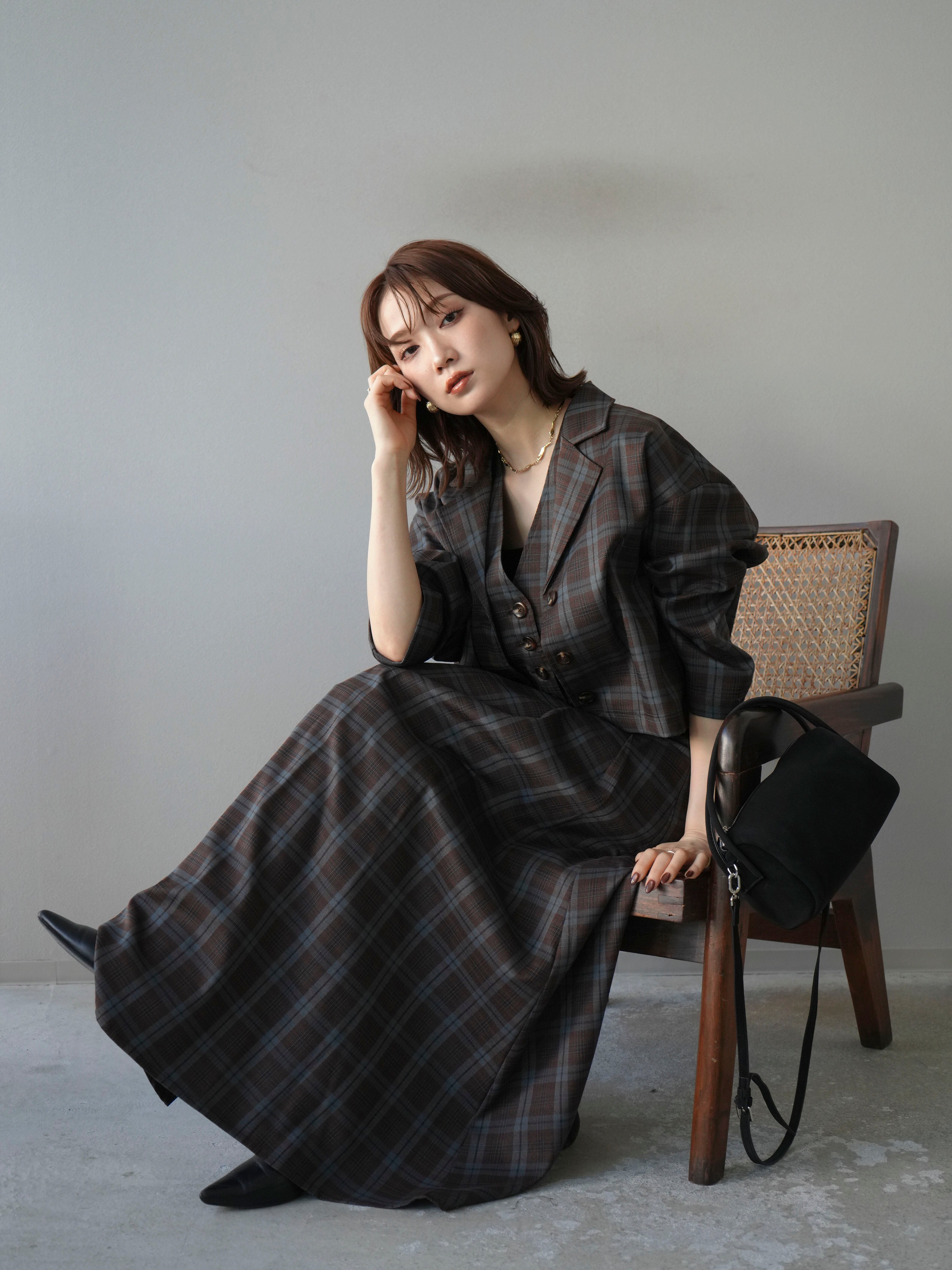 LOUDMOUTH チェック柄 ジャケット＆スカートセット チェック柄スカート（セットアップ可） / Hare no hi（ハレノヒ