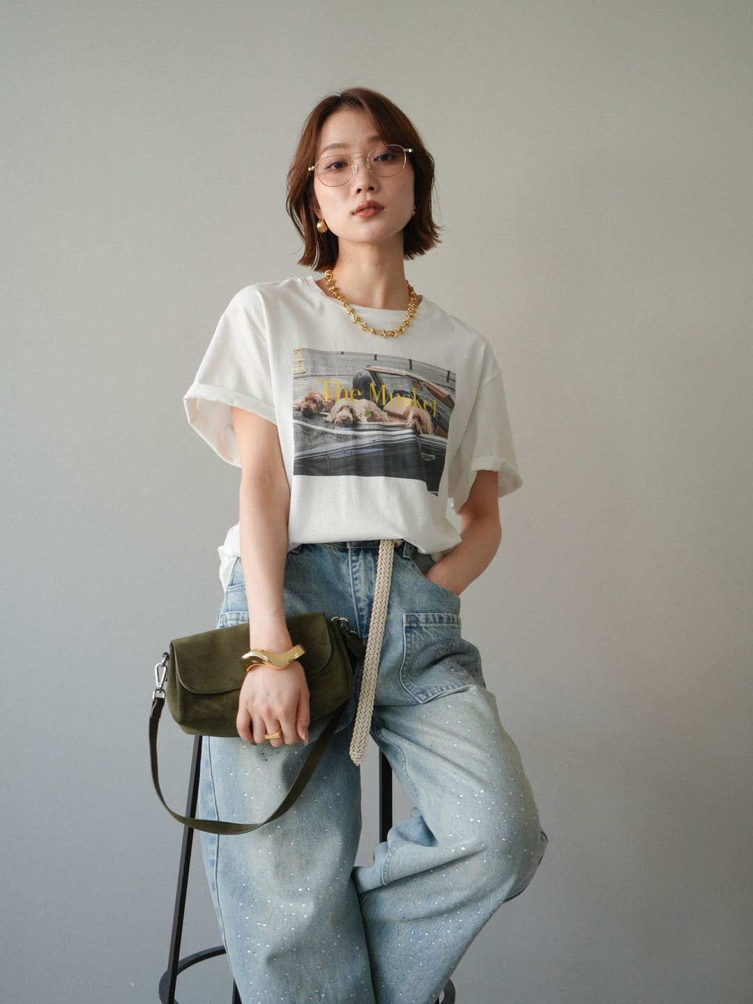 [予約]ドッグフォトTEE/white