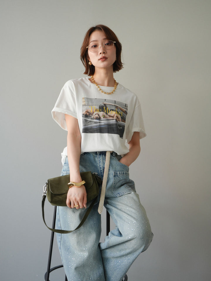 [予約]ドッグフォトTEE/white