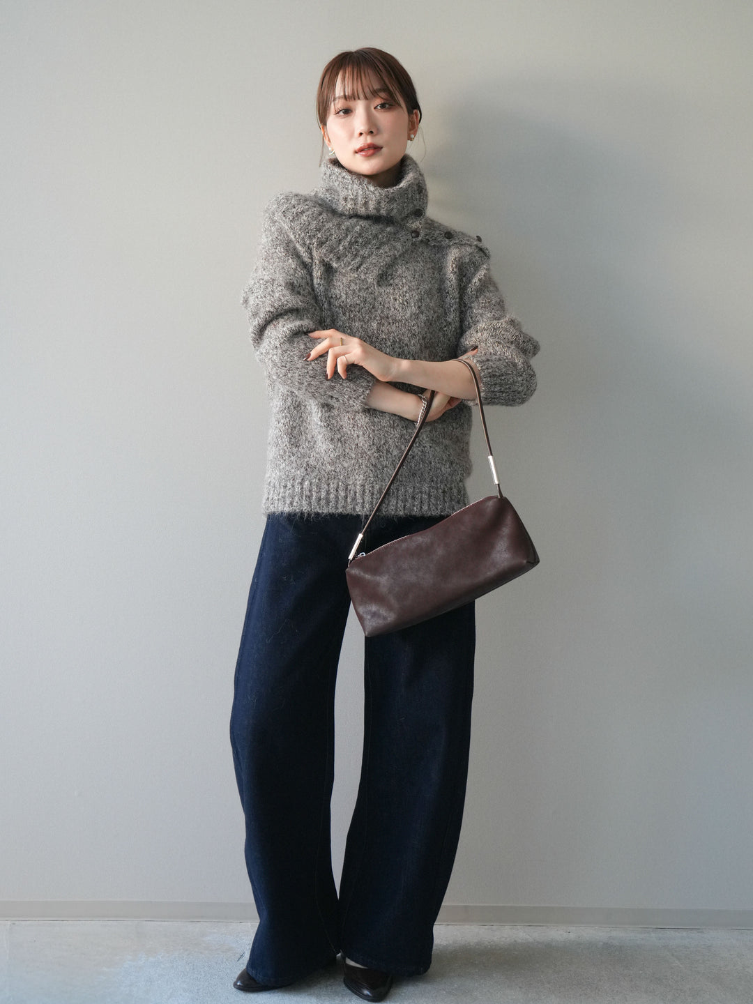 [予約]バレルレッグデニムパンツ/navy