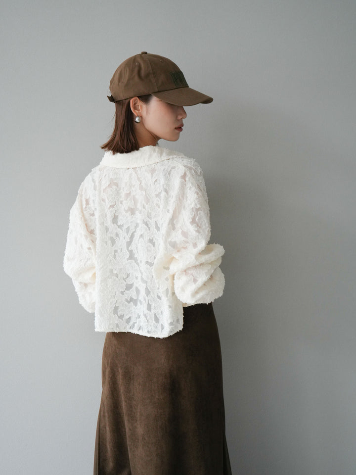 [予約]ジャガードショートシャツ/オフホワイト