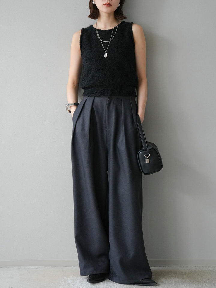 [予約]ブークレニットタンクトップ/ブラック