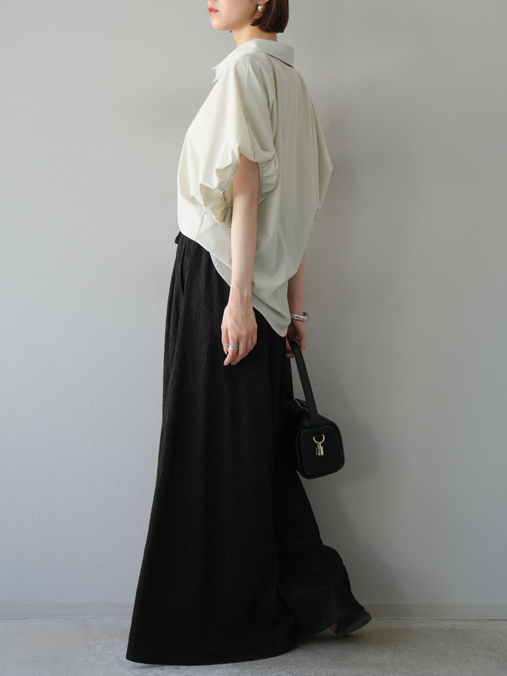 [予約]楊柳バギーパンツ/ブラック