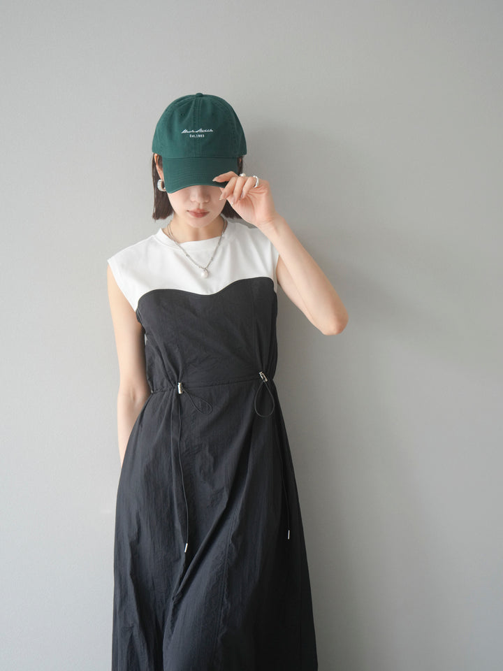 [SET] 剪裁對接尼龍洋裝 + 可選飾品套裝 (2 套)