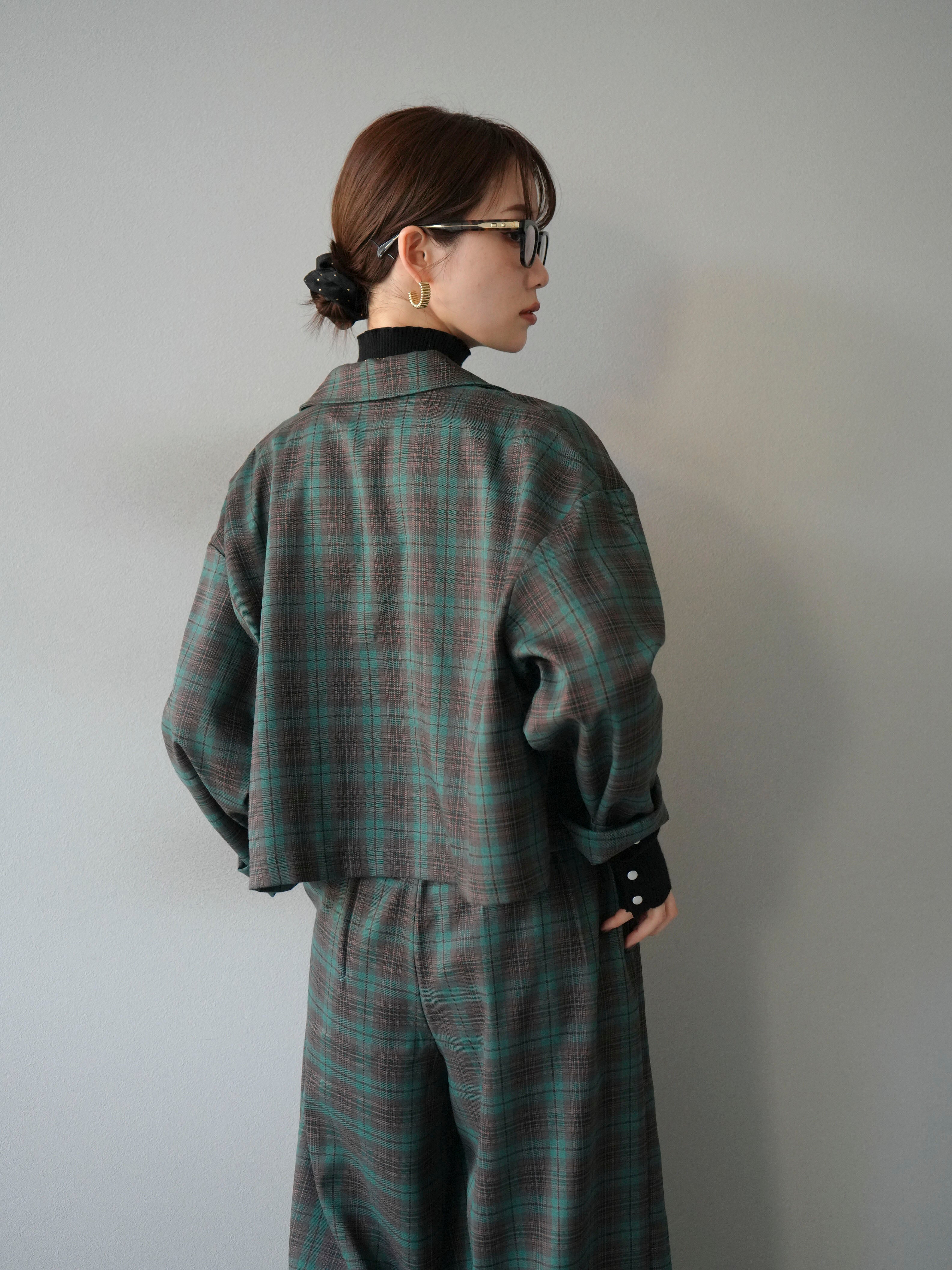 Mark & Lona チェック柄ジャケットショートパンツセット 36 set】セットアップチェック柄ジャケット+ショートパンツおしゃれ