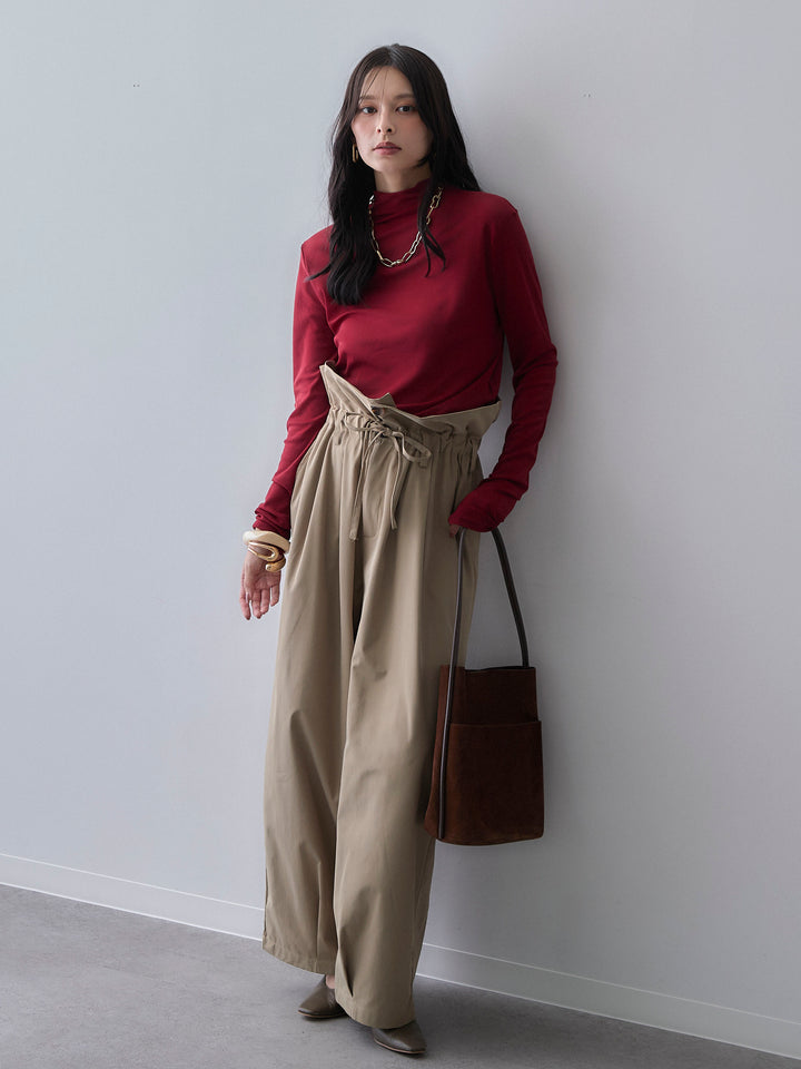 [予約]メッシュボトルネックトップス/burgundy