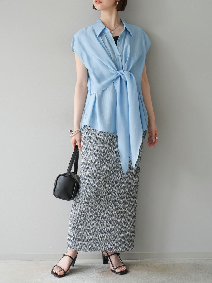 [予約]フロントタイシアーブラウス/ブルー