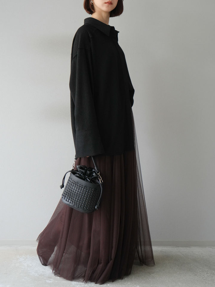 [予約]チュールボリュームスカート/ブラウン