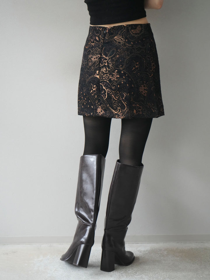 [予約]ジャガードミニスカート/black
