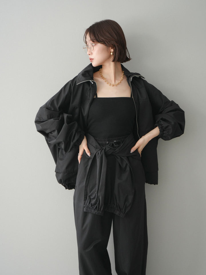 [予約]ビッグポケットコットンナイロンジップブルゾン/black