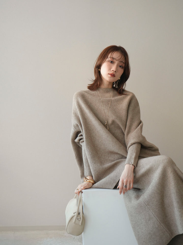 [SET]ウール混ドルマンニット&スカートSET UP(2set)