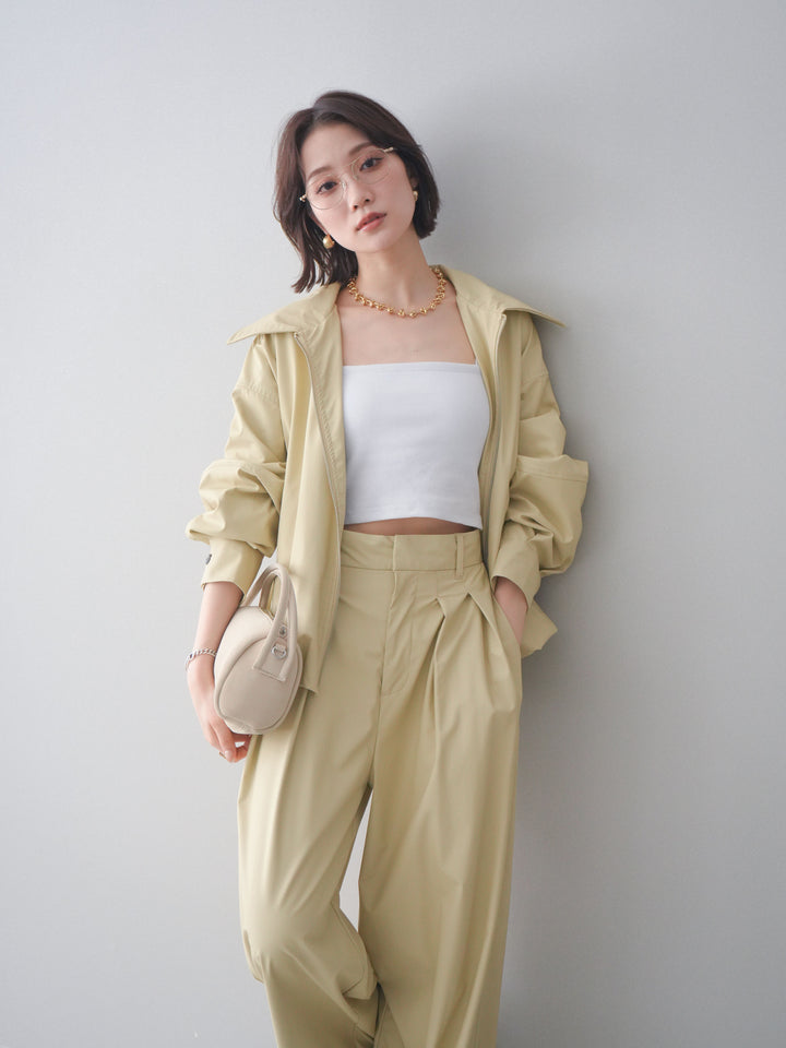 [予約]ウォッシャブルフェイクレザーバルーンジャケット/yellow