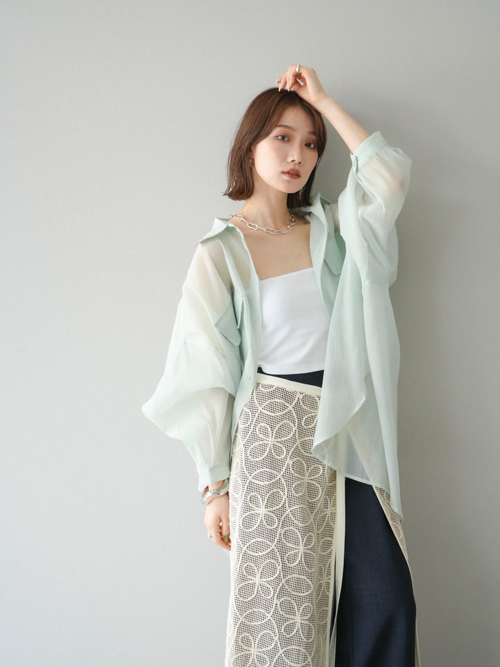 [SET]BIGポケットオーバーシアーシャツ+BIGポケットオーバーシアーシャツ(2set)