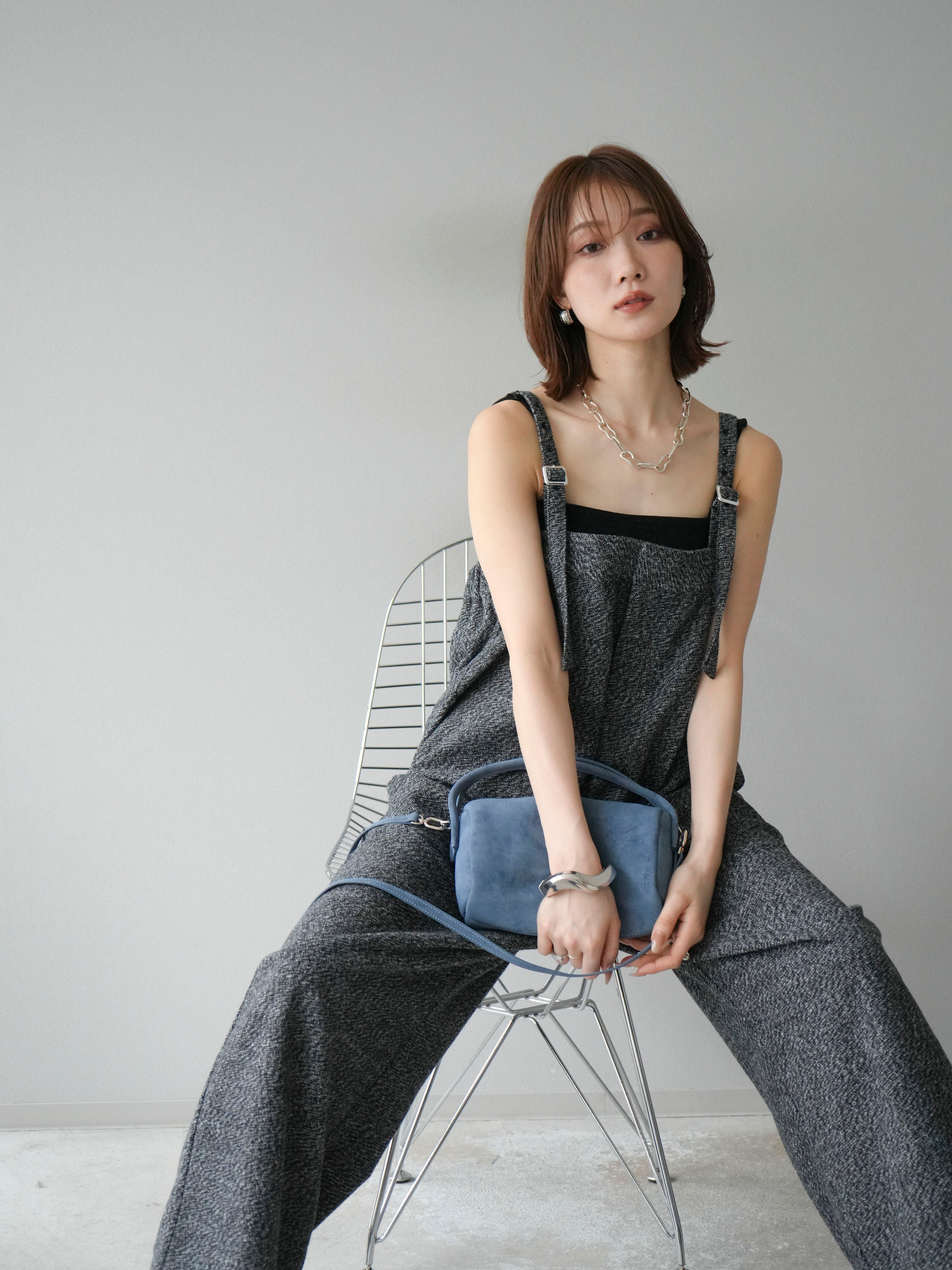 予約]ツイードベアサロペット/ブラック – Lumier